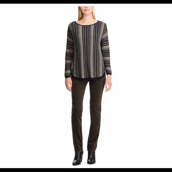 CHAPS Women’s Striped Black Sweater XXL NWT - Picture 3 of 3